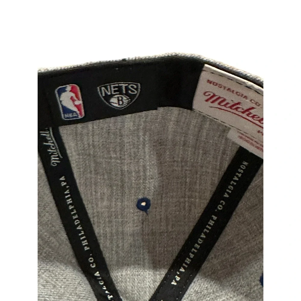 Brooklyn New York Nets NBA Mitchell & Ness‎ Blue/Grey Size 7 1/8 Brand New